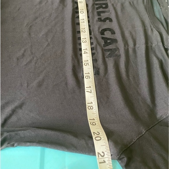 Garage Oversized Sheer Mesh Black Girls can do anything Velvet Spell Out SZ XS - Picture 8 of 10